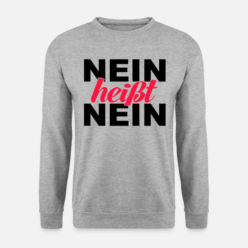 Nein heisst nein - Unisex Pullover - Weißgrau meliert