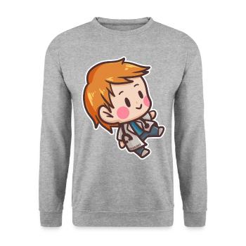 Arzt Doktor Krankenhaus Medizin Pflaster Geschenk - Unisex Pullover - Weißgrau meliert - Vorne - Alina (178cm) & Michal (187cm)