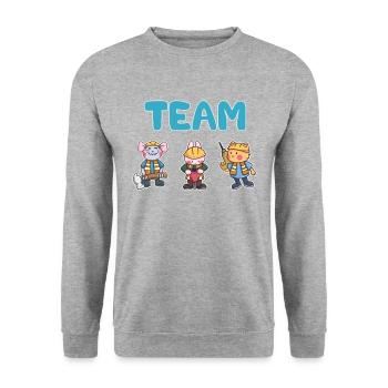 Team construction site worker mouse hare cat gift - Unisex Sweatshirt - salt & pepper - Front - Alina (178cm) & Michal (187cm)