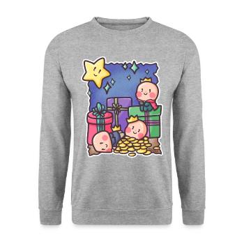 Holy three kings morning land Christmas gift - Unisex Sweatshirt - salt & pepper - Front - Alina (178cm) & Michal (187cm)