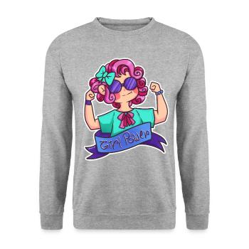 Power Woman Girl Power Powergirl Woman Power Gift - Unisex Sweatshirt - salt & pepper - Front - Alina (178cm) & Michal (187cm)