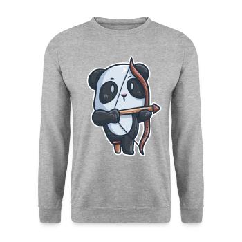 Panda Archery Disability Denture Gift - Unisex Sweatshirt - salt & pepper - Front - Alina (178cm) & Michal (187cm)