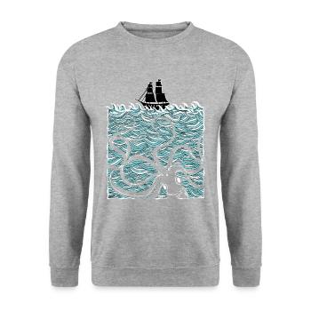 Sea Monster Octopus Octopus Octopus Sea Animal Gift - Unisex Sweatshirt - salt & pepper - Front - Alina (178cm) & Michal (187cm)