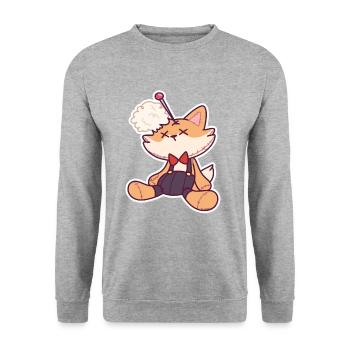 Voodoo doll fox Halloween magical gift - Unisex Sweatshirt - salt & pepper - Front - Alina (178cm) & Michal (187cm)