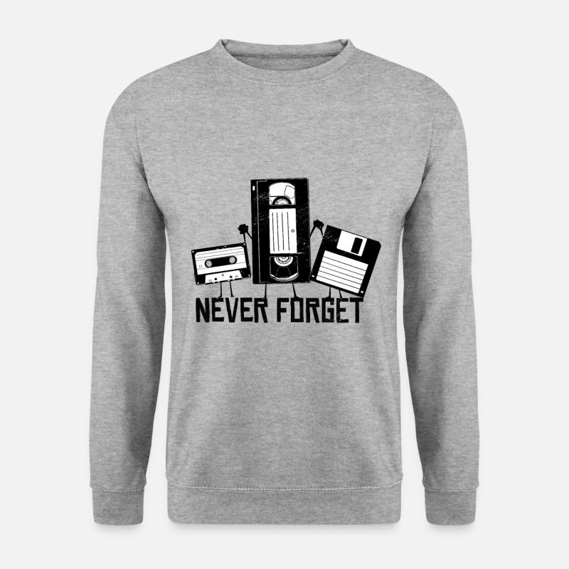 Retro Vintage 80er Kassette VHS Lustig geschenk - Unisex Pullover - Weißgrau meliert