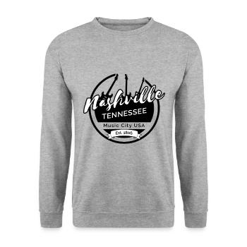 Nashville Tenessee - Unisex Pullover - Weißgrau meliert - Vorne - Alina (178cm) & Michal (187cm)