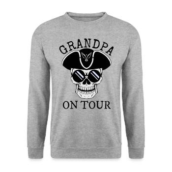 Grand-père grand-père retraité en tournée voyage - Sweat-shirt Unisexe - gris chiné - Devant - Alina (178cm) & Michal (187cm)