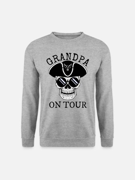 Opa Großvater Rentner On Tour Unterwegs Reisen - Unisex Pullover - Weißgrau meliert