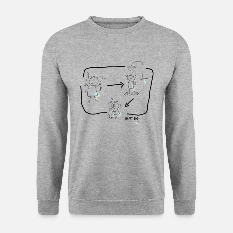 Duschen macht Stinker sauber - Unisex Pullover - Weißgrau meliert