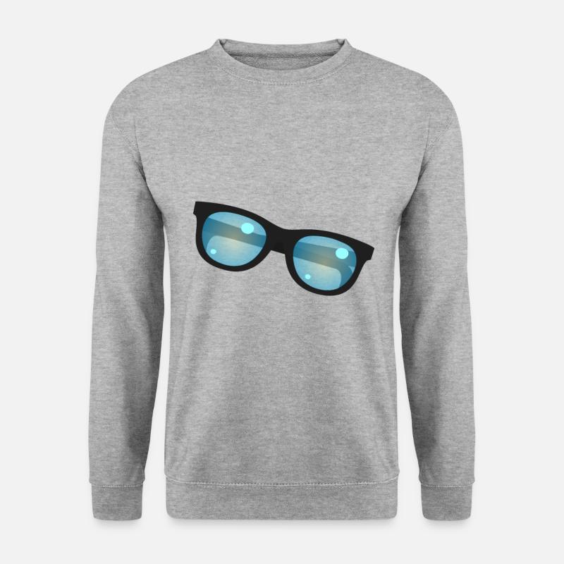 Brille - Unisex Pullover - Weißgrau meliert