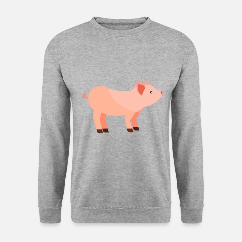 Schwein - Unisex Pullover - Weißgrau meliert
