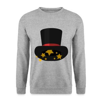 Magic Hat Cylinder Cylinder Hat Wizard - Unisex Sweatshirt - salt & pepper - Front - Alina (178cm) & Michal (187cm)