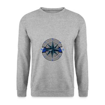 Windrose Compass Nautical Maritime Nautical Ahoi - Unisex Sweatshirt - salt & pepper - Front - Alina (178cm) & Michal (187cm)