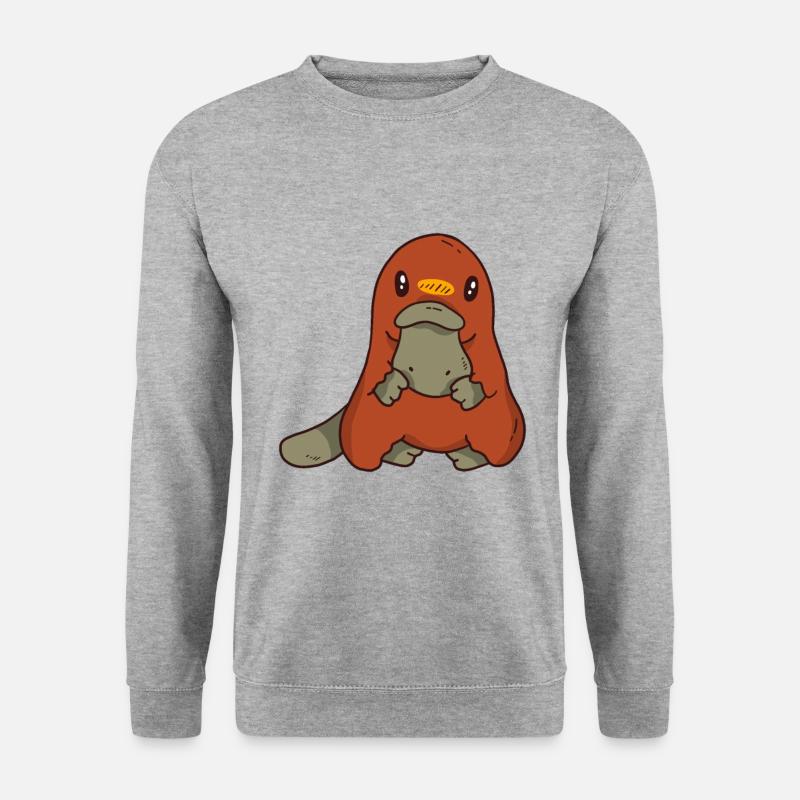 Schnabeltier - Unisex Pullover - Weißgrau meliert