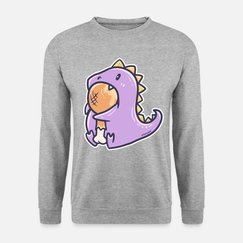 Fleischfresser Dinosaurier Illustration Geschenk - Unisex Pullover - Weißgrau meliert