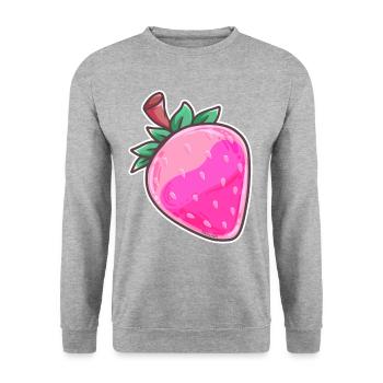 Fraise végétal bio sain sain délicieux rose bonbon - Sweat-shirt Unisexe - gris chiné - Devant - Alina (178cm) & Michal (187cm)