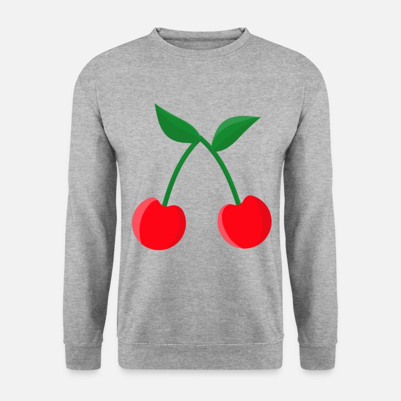 Kirschen - Unisex Pullover - Weißgrau meliert