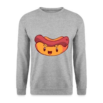 Hot dog - Sweat-shirt Unisexe - gris chiné - Devant - Alina (178cm) & Michal (187cm)