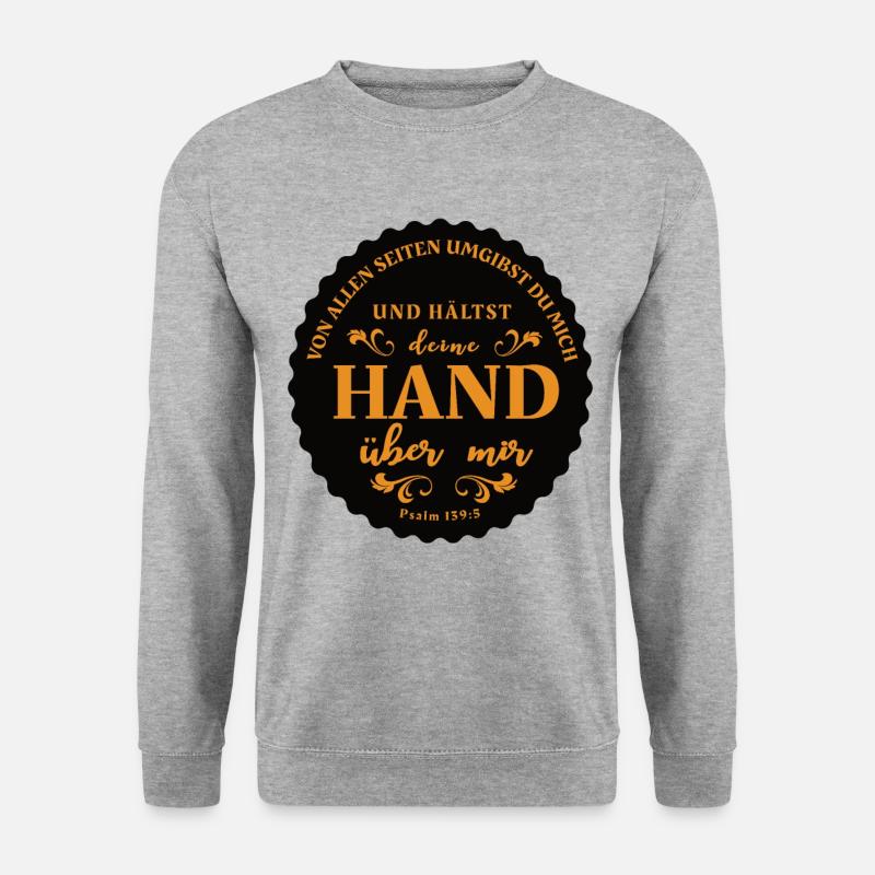 Von allen Seiten umgibst du mich - Unisex Pullover - Weißgrau meliert
