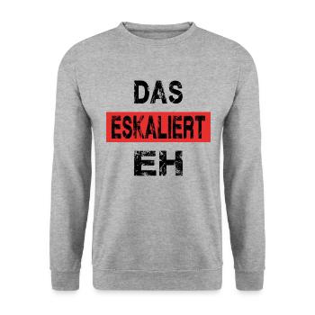 DAS ESKALIERT EH - Unisex Pullover - Weißgrau meliert - Vorne - Alina (178cm) & Michal (187cm)