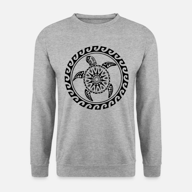 Maori Tattoo Schildkröte - Unisex Pullover - Weißgrau meliert