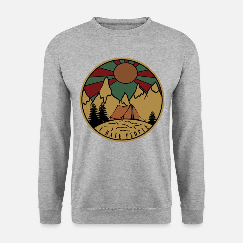 I hate people - Unisex Pullover - Weißgrau meliert