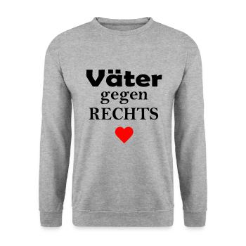 Väter gegen Rechts Anti Rassismus FCK AFD Nazis f - Unisex Pullover - Weißgrau meliert - Vorne - Alina (178cm) & Michal (187cm)