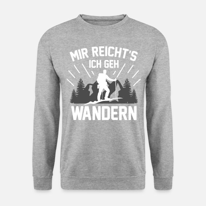 Mir reichts ich gehe wandern Bergsteigen - Unisex Pullover - Weißgrau meliert