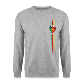 football portugal - Sweat-shirt Unisexe - gris chiné - Devant - Alina (178cm) & Michal (187cm)