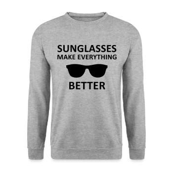Lunettes de soleil disant cadeau lunettes de soleil - Sweat-shirt Unisexe - gris chiné - Devant - Alina (178cm) & Michal (187cm)