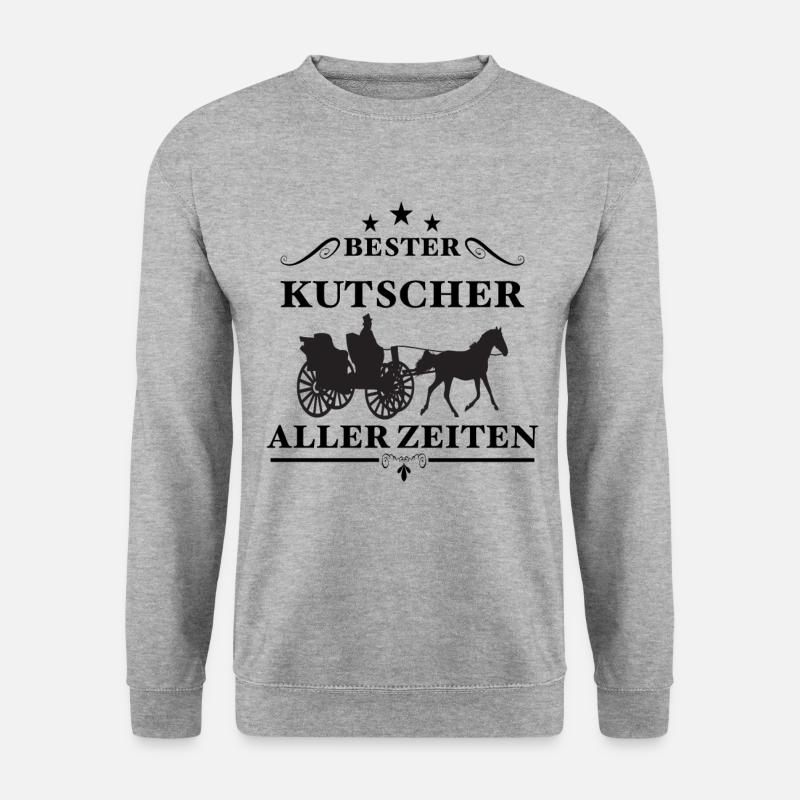 Bester Kutscher Kutsche Kutschen Gespan Geschenk - Unisex Pullover - Weißgrau meliert