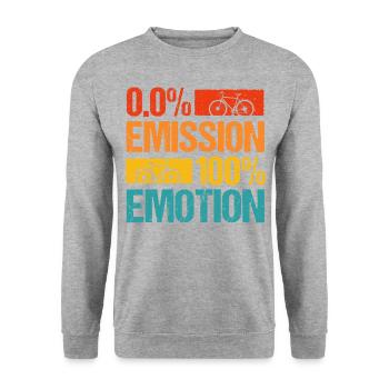 Fahrrad keine Emission volle Emotion Umweltschutz - Unisex Pullover - Weißgrau meliert - Vorne - Alina (178cm) & Michal (187cm)