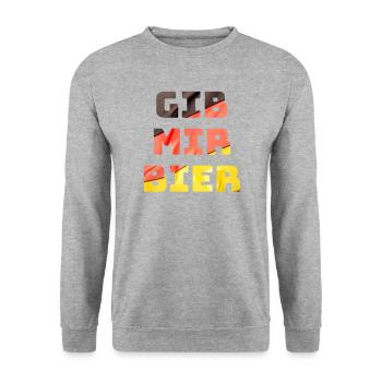Cadeau de vacances drapeau Allemagne bière - Sweat-shirt Unisexe - gris chiné - Devant - Alina (178cm) & Michal (187cm)