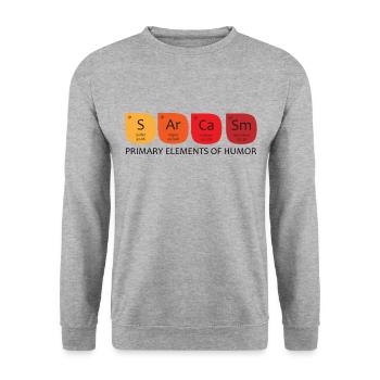 T-shirt Science Sarcasme - Sweat-shirt Unisexe - gris chiné - Devant - Alina (178cm) & Michal (187cm)