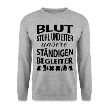 Krankenschwester Krankenpfleger - Unisex Pullover - Weißgrau meliert - Vorne - Alina (178cm) & Michal (187cm)