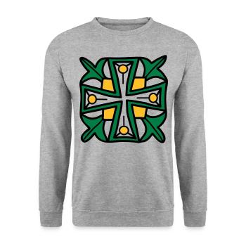 Croix celtique - Sweat-shirt Unisexe - gris chiné - Devant - Alina (178cm) & Michal (187cm)