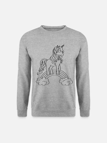 EINHORN UNICORN T-SHIRT ZUM BEMALEN FÜR KINDER - Unisex Pullover - Weißgrau meliert