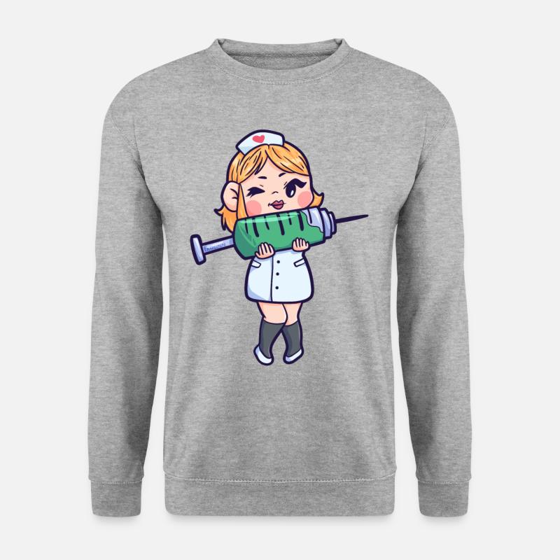 Nurse syringe help gift - Unisex Sweatshirt - salt & pepper