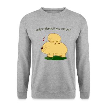 Wombat - Unisex Pullover - Weißgrau meliert - Vorne - Alina (178cm) & Michal (187cm)