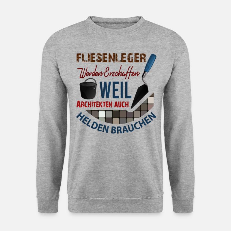 Fliesenleger - Unisex Pullover - Weißgrau meliert