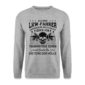 LKW Fahrer Geschenk - Unisex Pullover - Weißgrau meliert - Vorne - Alina (178cm) & Michal (187cm)