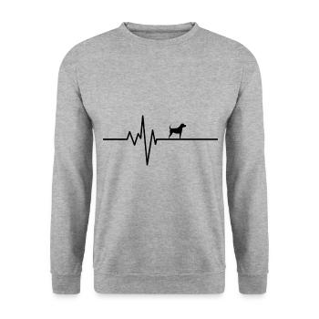 Chien de battement de coeur Chien de battement de coeur - Sweat-shirt Unisexe - gris chiné - Devant - Alina (178cm) & Michal (187cm)
