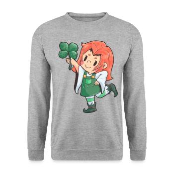 Leprechaun St Patricks Day femme Irlande - Sweat-shirt Unisexe - gris chiné - Devant - Alina (178cm) & Michal (187cm)