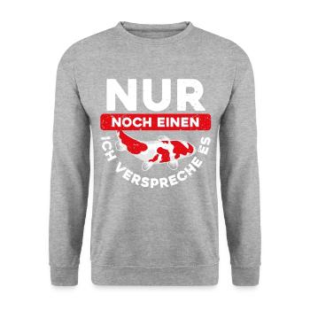 Koi Fan - Nur Noch Ein Koi Ich Verspreche es - Ges - Unisex Pullover - Weißgrau meliert - Vorne - Alina (178cm) & Michal (187cm)