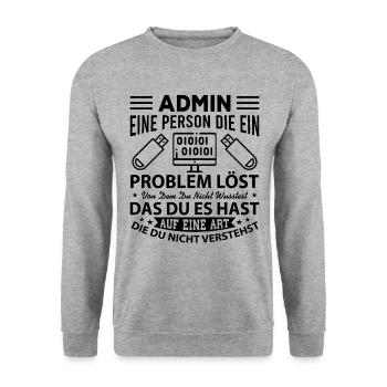 Administrator Admin - Unisex Pullover - Weißgrau meliert - Vorne - Alina (178cm) & Michal (187cm)