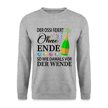 DDR Ossi - Unisex Pullover - Weißgrau meliert - Vorne - Alina (178cm) & Michal (187cm)