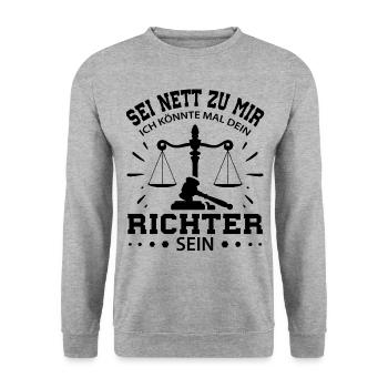 Jura Juristen Student - Unisex Pullover - Weißgrau meliert - Vorne - Alina (178cm) & Michal (187cm)