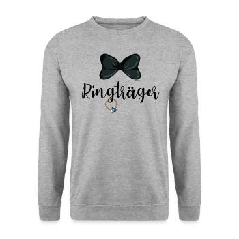 Ringträger Ring Security Hochzeit JGA - Unisex Pullover - Weißgrau meliert - Vorne - Alina (178cm) & Michal (187cm)