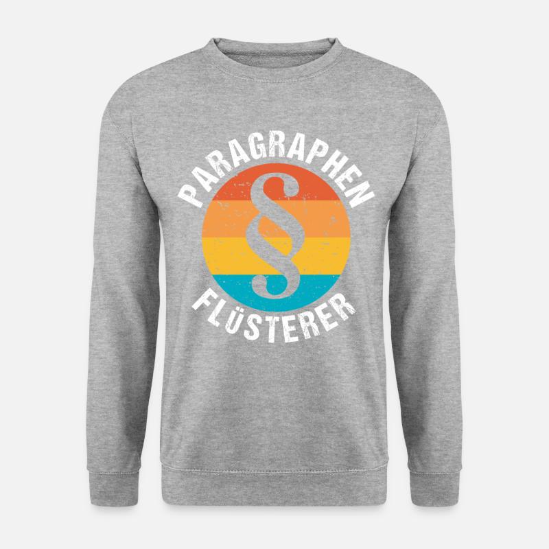 Paragraphen Flüsterer | Retro Anwalt Richter Juris - Unisex Pullover - Weißgrau meliert