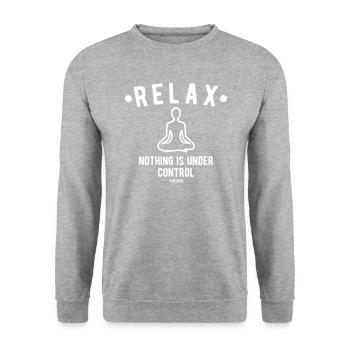 Buddhism God Religion Yoga Gift - Unisex Sweatshirt - salt & pepper - Front - Alina (178cm) & Michal (187cm)